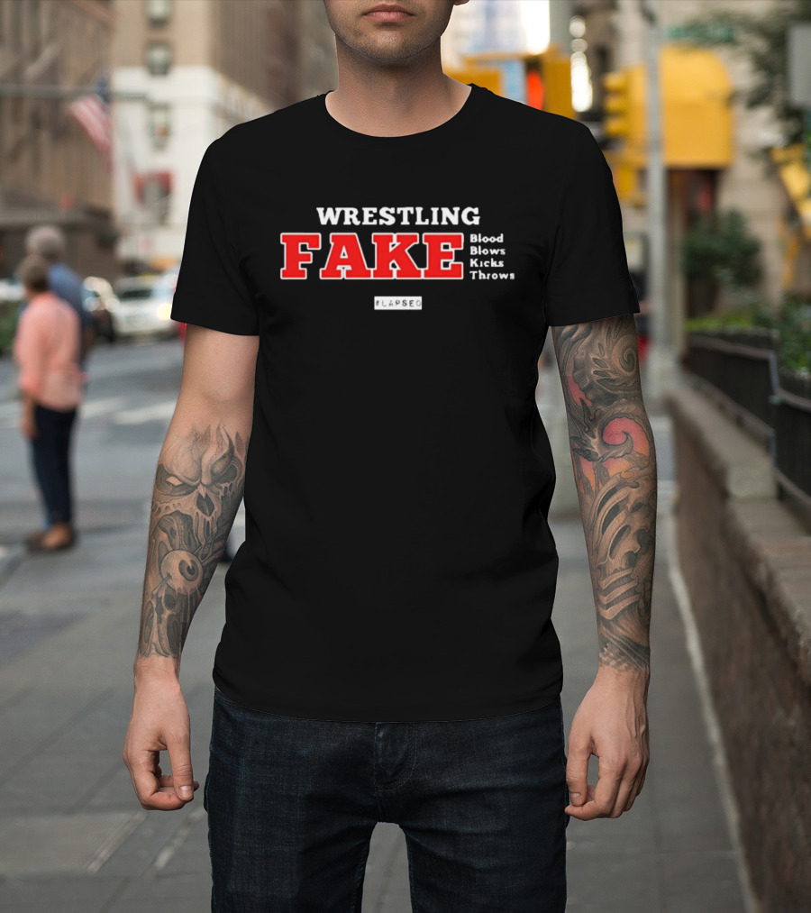 Wrestling Fake Blood Blows Kicks Throws Black Lapseo T-Shirt