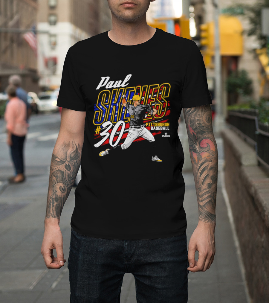 Paul Skenes 30 American Baseball Pittsburgh Flag T-Shirt