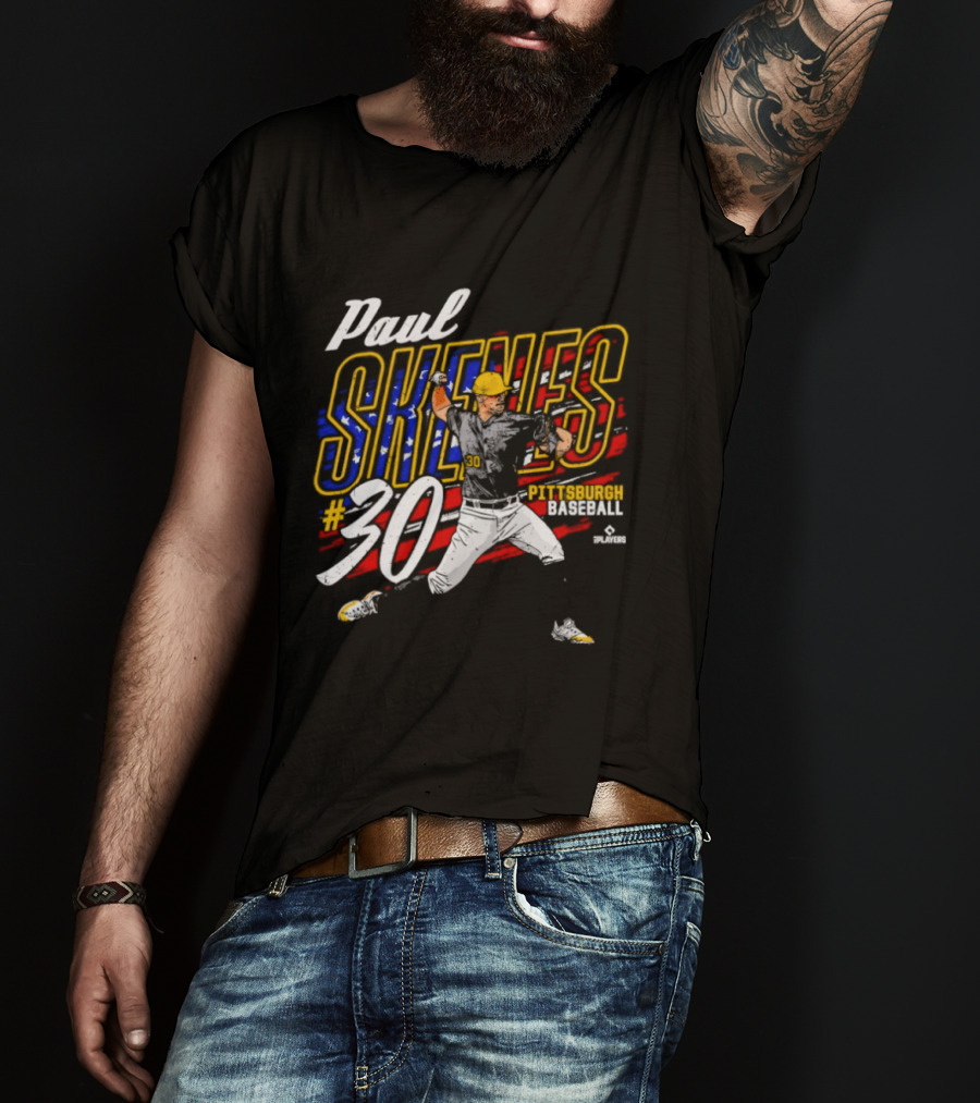 Paul Skenes 30 American Baseball Pittsburgh Flag T-Shirt