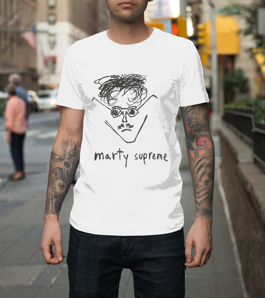Timothee Chalamet Marty Supreme MS Doodle Drawing T-Shirt