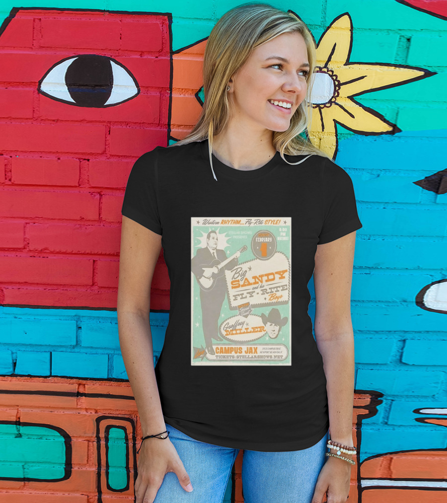 Big Sandy And His Fly Rite Boys Live At Campus Jax Newport Beach Feb 1 With Geoffrey Miller Special Guest T-Shirt