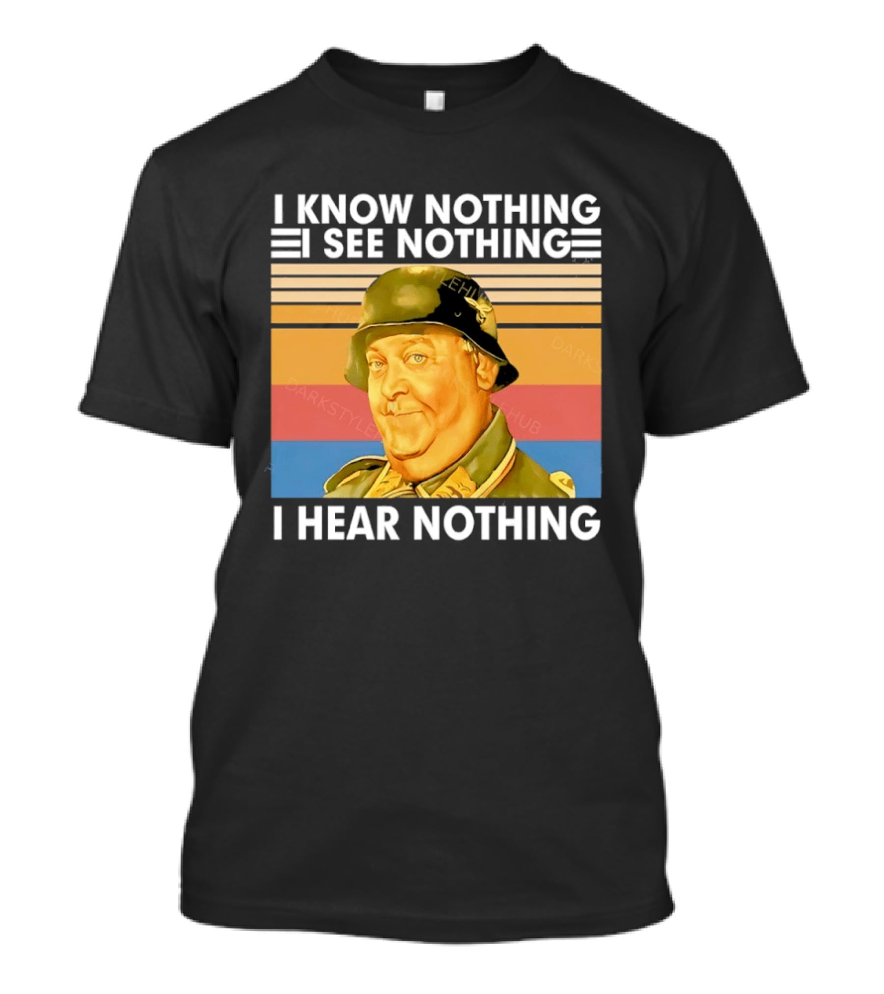 Sergeant Schultz Vintage I Know Nothing I See Nothing I Hear Nothing T-Shirt