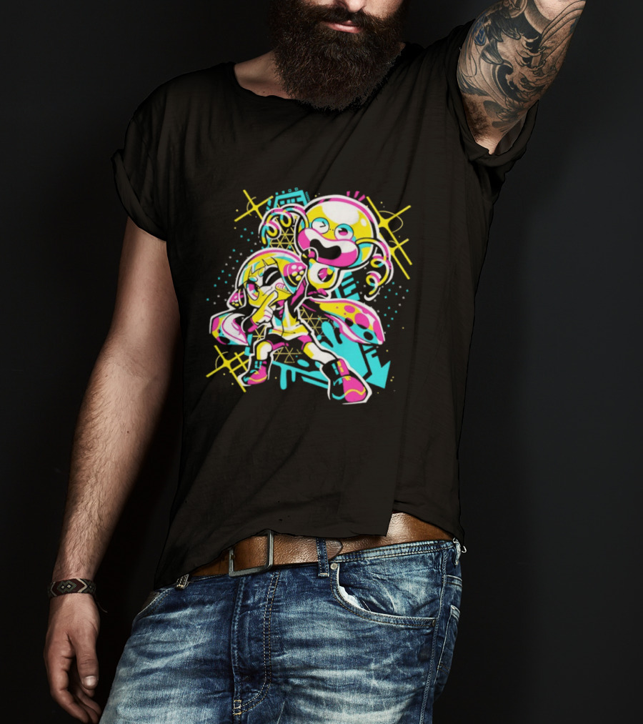 Splatoon Zap Vibrant Inkling And Octopus Splash T-Shirt