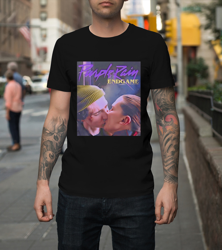 Purple Rain Endgame Mike Eleven Kissing Stranger Things T-Shirt