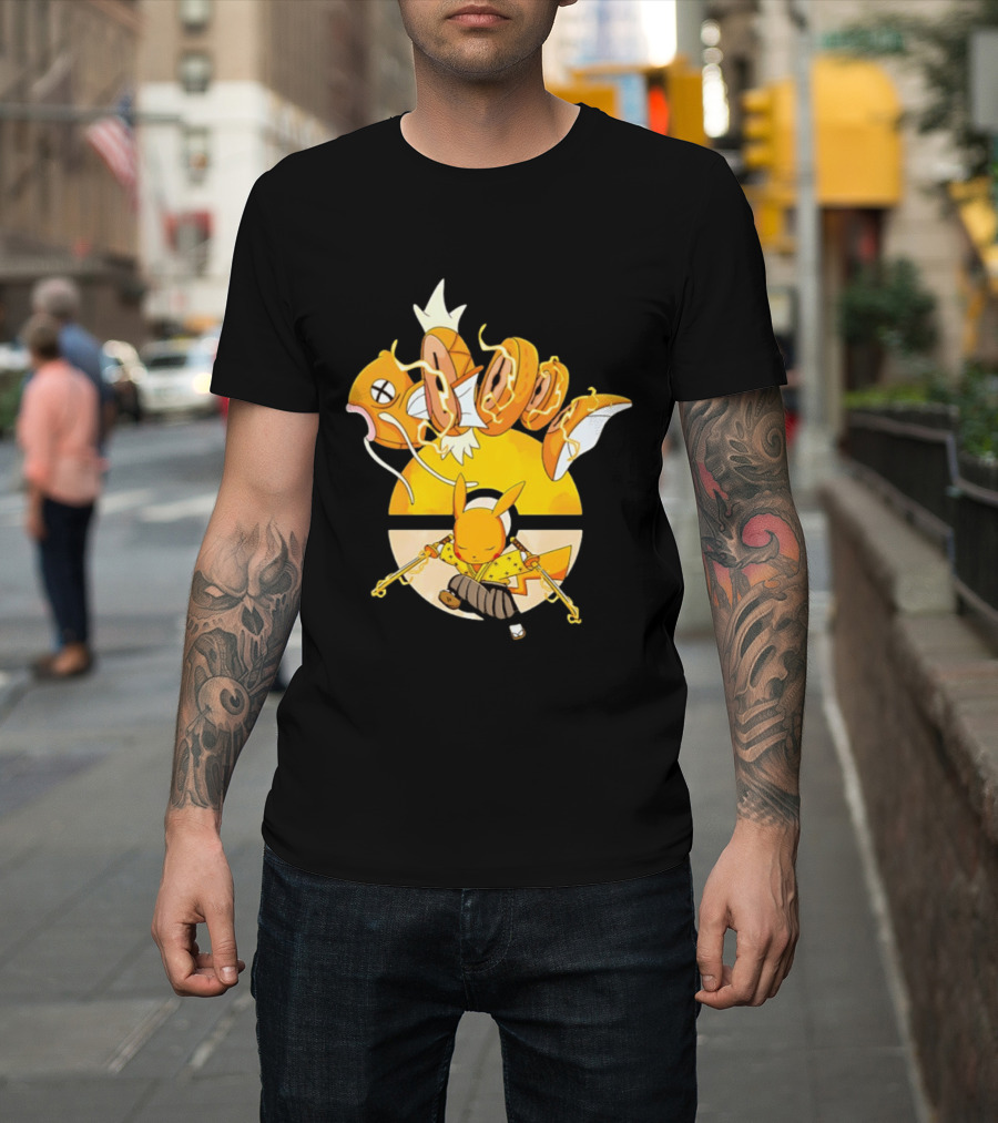 Magikarp And Pikachu Thunder Sashimi Showdown Ultimate Battle T-Shirt