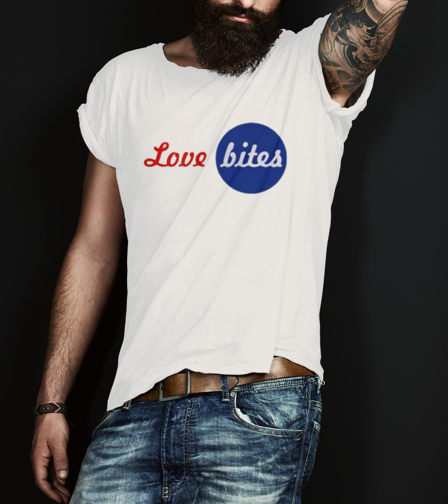 Love Bites Retro Red Blue T-Shirt