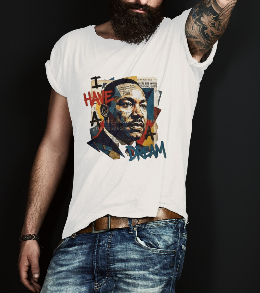 Martin Luther King Jr I Have A Dream Civil Rights Newspaper Collage T-Shirt