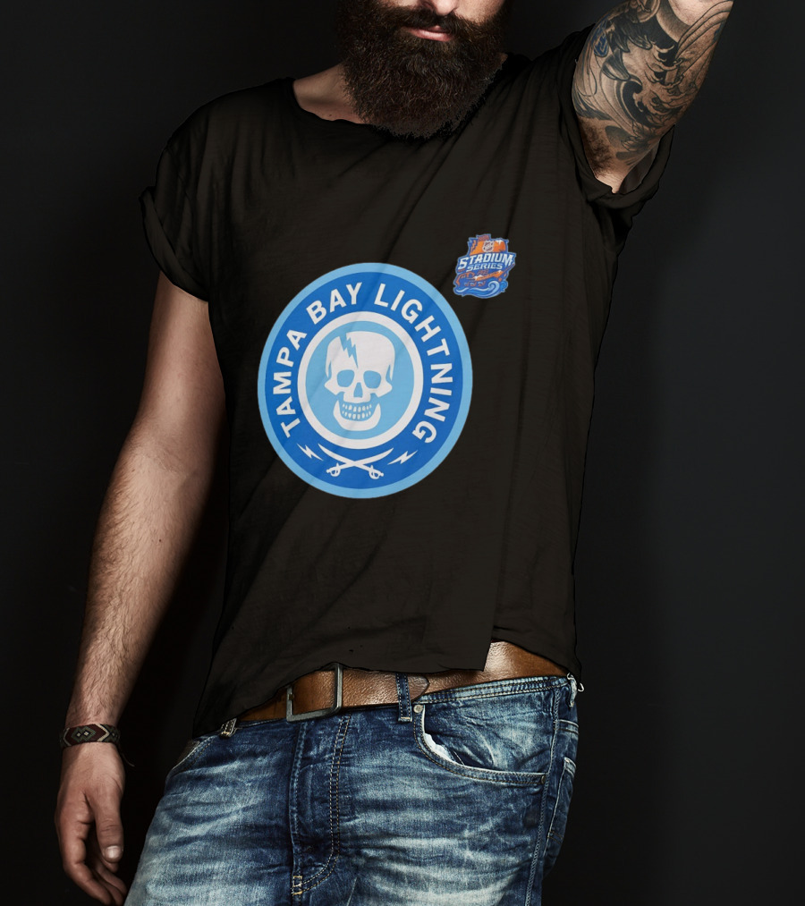Tampa Bay Lightning Skull Circle Stadium Series T-Shirt