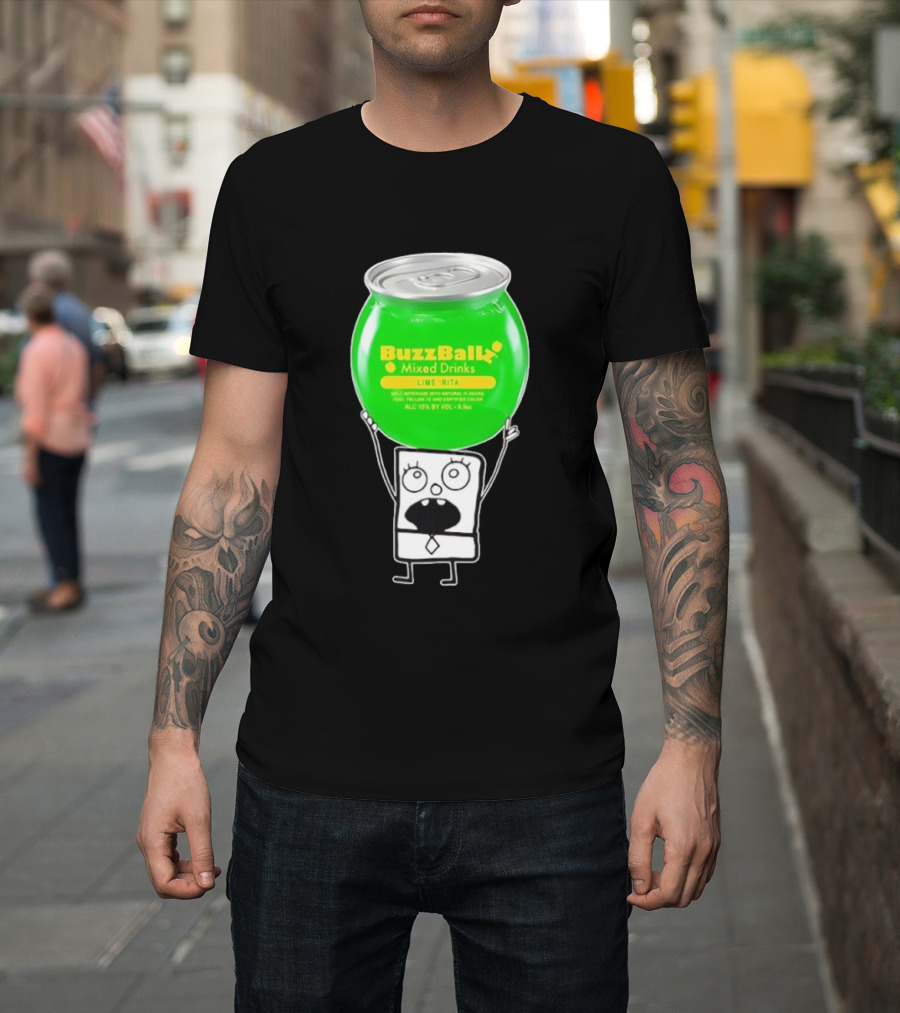 Doodlebob With BuzzBallz Lime Rita Mixed Drinks Can T-Shirt