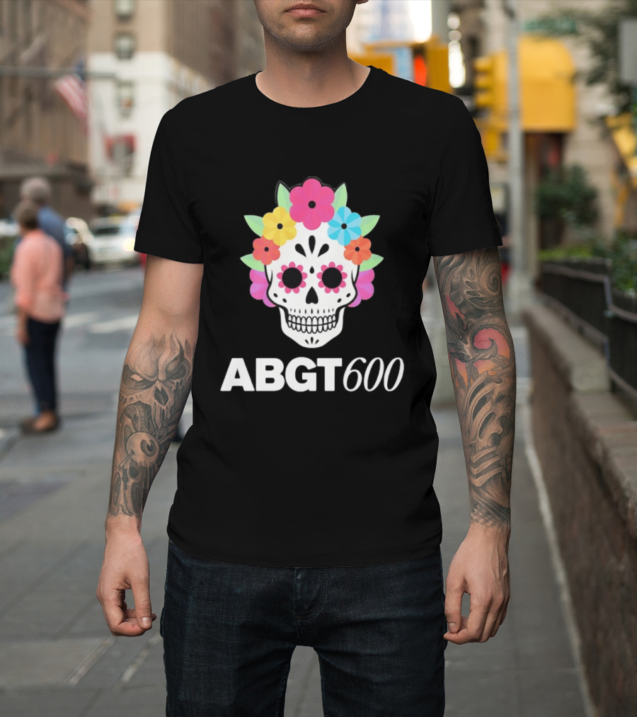 ABGT 600 Sugar Skull Colorful Floral T-Shirt