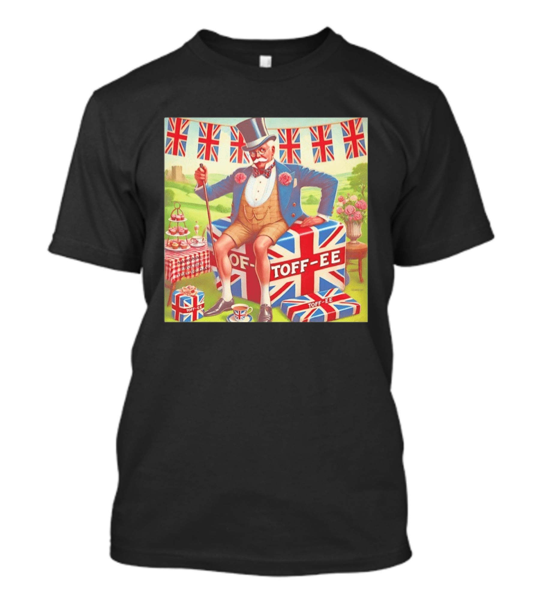 National English Toffee Party Vintage Union Jack Celebration T-Shirt