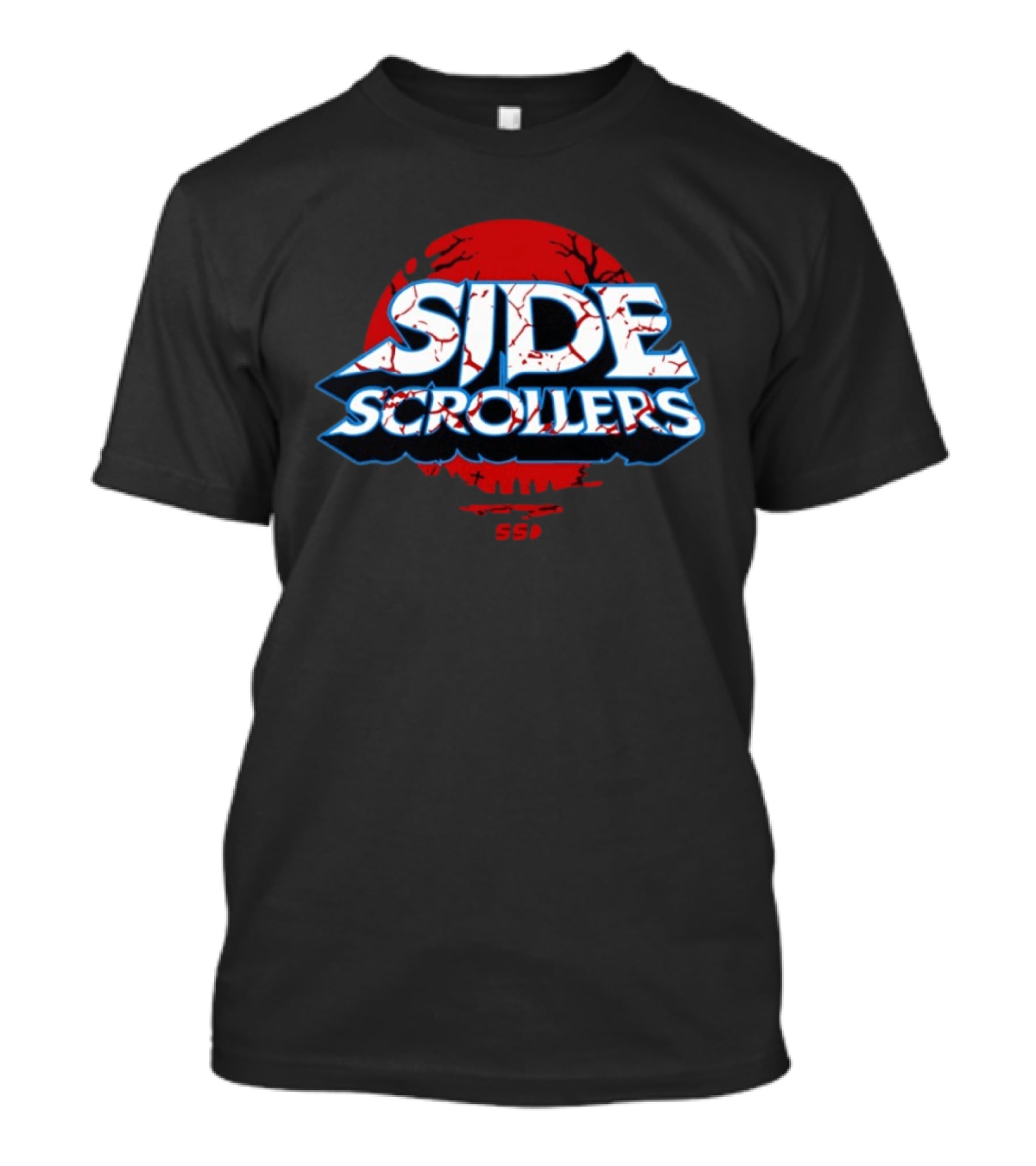 Side Scrollers Dark Vintage Red Circle Cracked T-Shirt