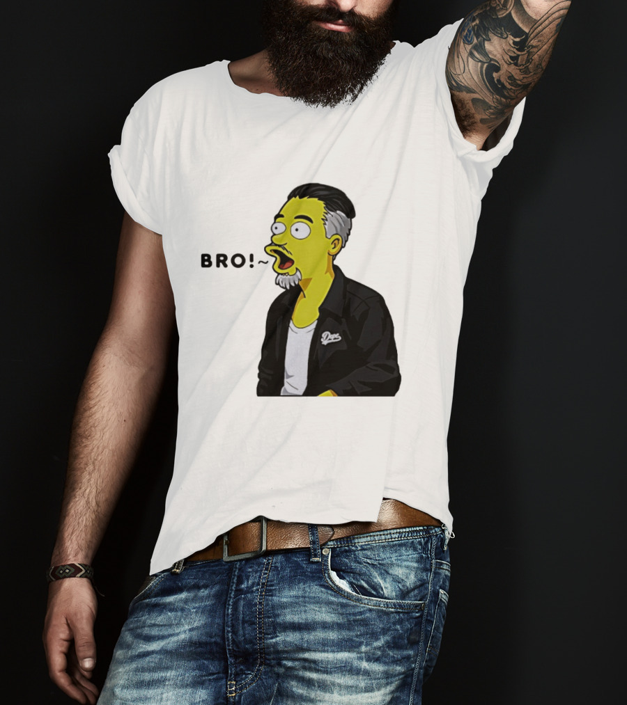 BRO The Simpson Basketball Player Inspired Character With Yellow Humor T-Shirt