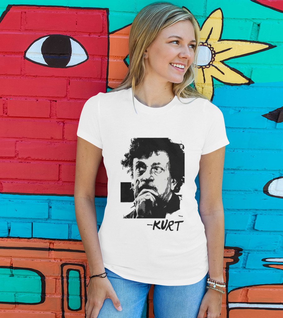 Kurt Vonnegut Vintage Portrait Signature T-Shirt