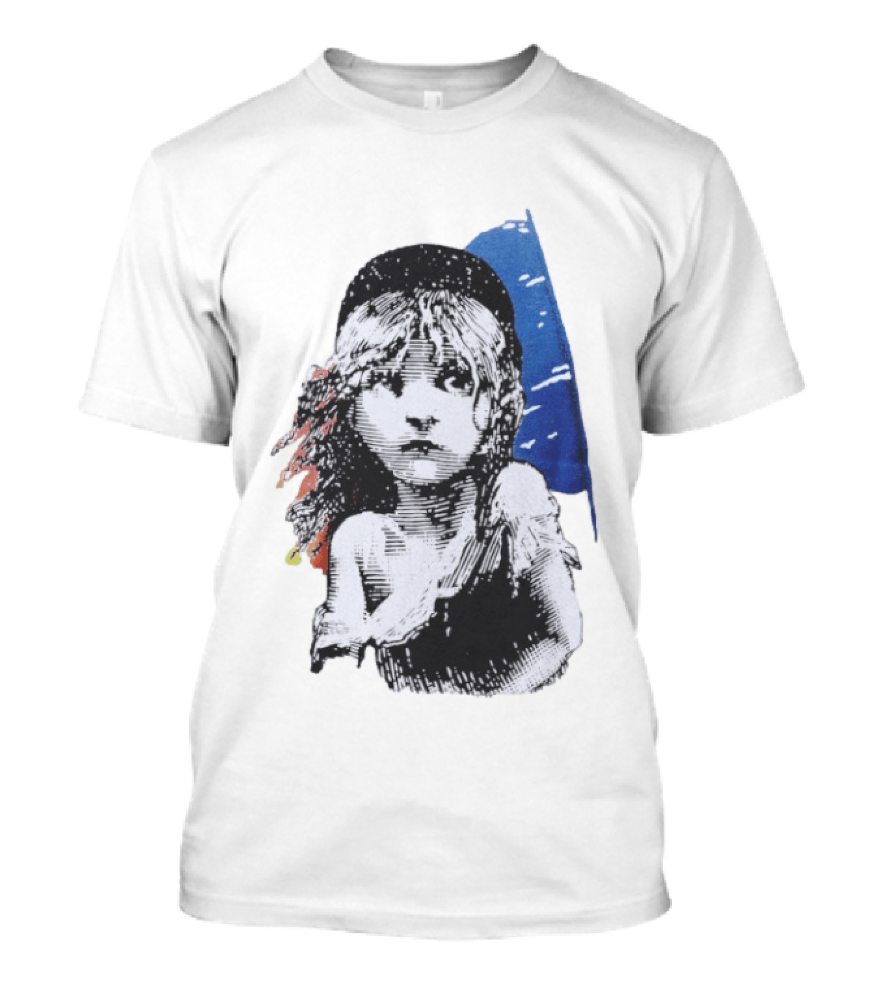 Les Miserables Cosette Vintage Illustration Blue Red T-Shirt