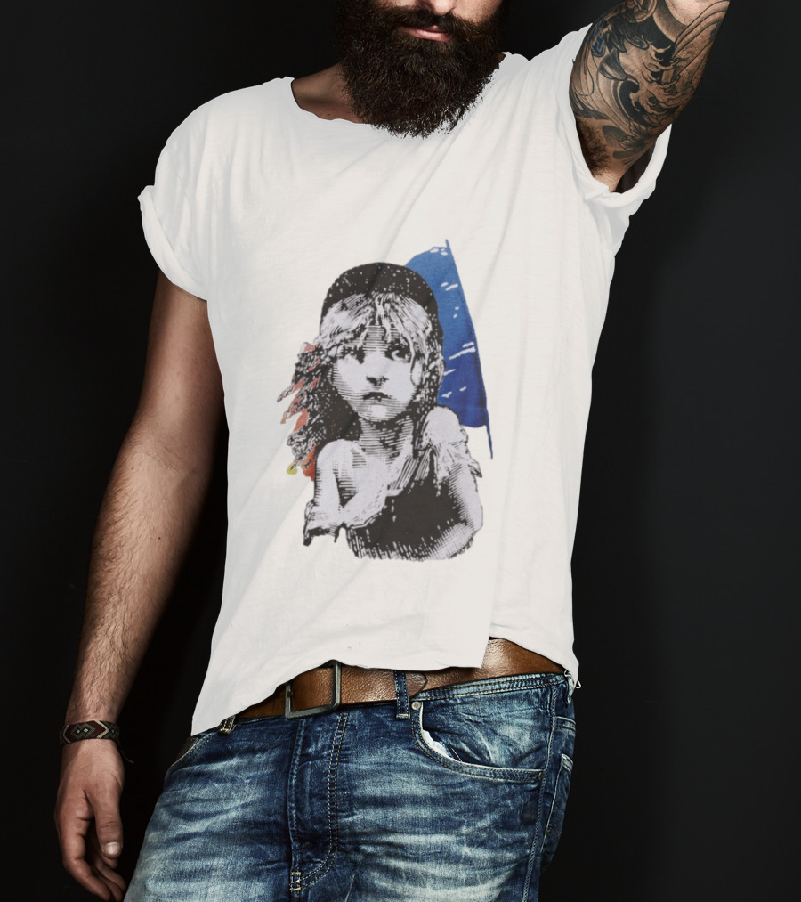 Les Miserables Cosette Vintage Illustration Blue Red T-Shirt