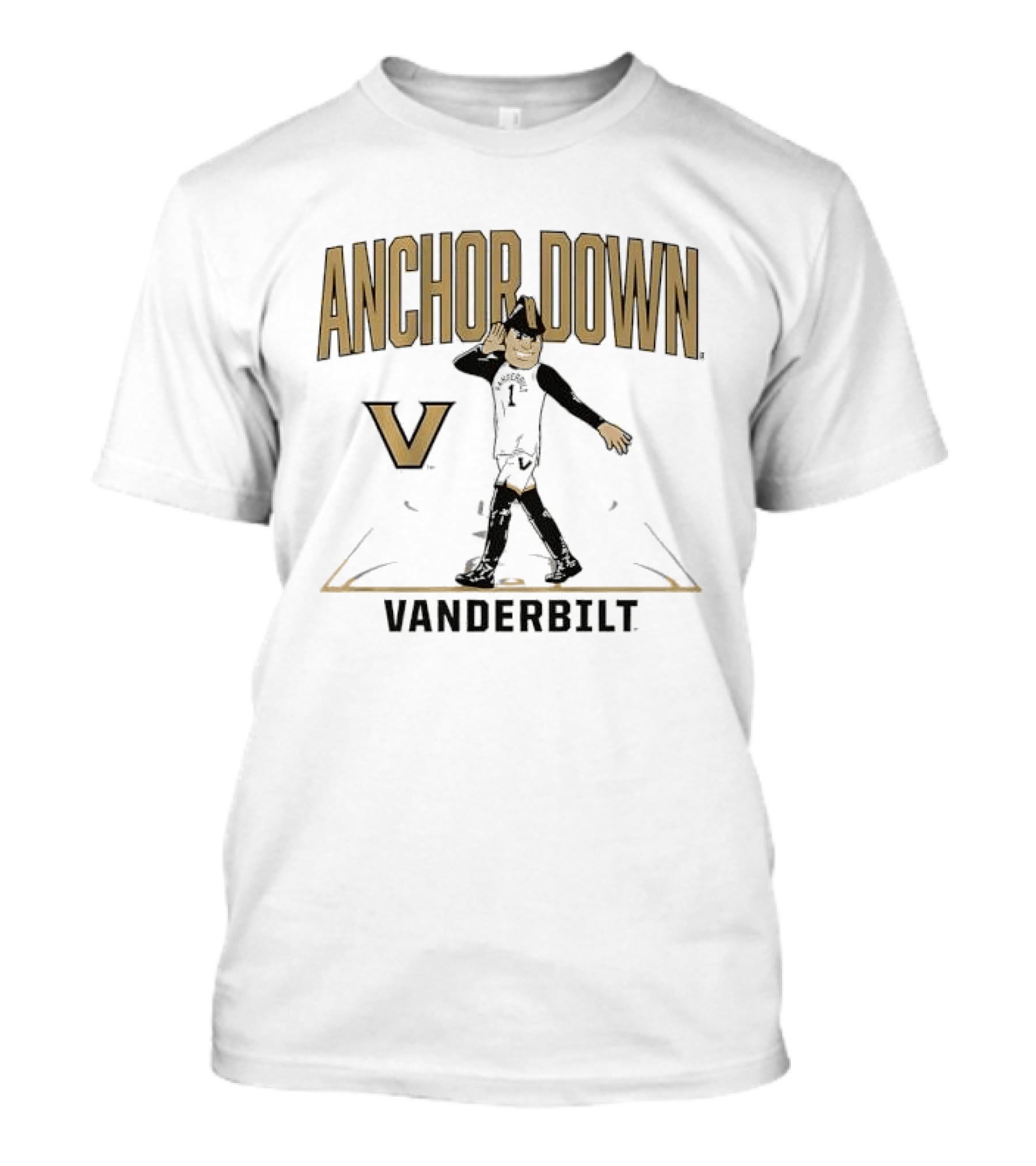 Vanderbilt Anchor Down Basketball Court Mascot V T-Shirt