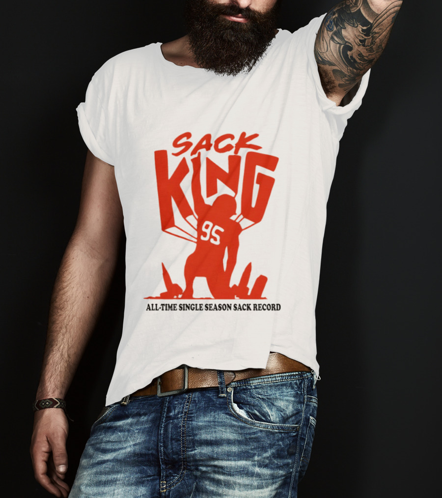 Myles Garrett 95 Sack King All Time Single Season Sack Record Cleveland Browns T-Shirt