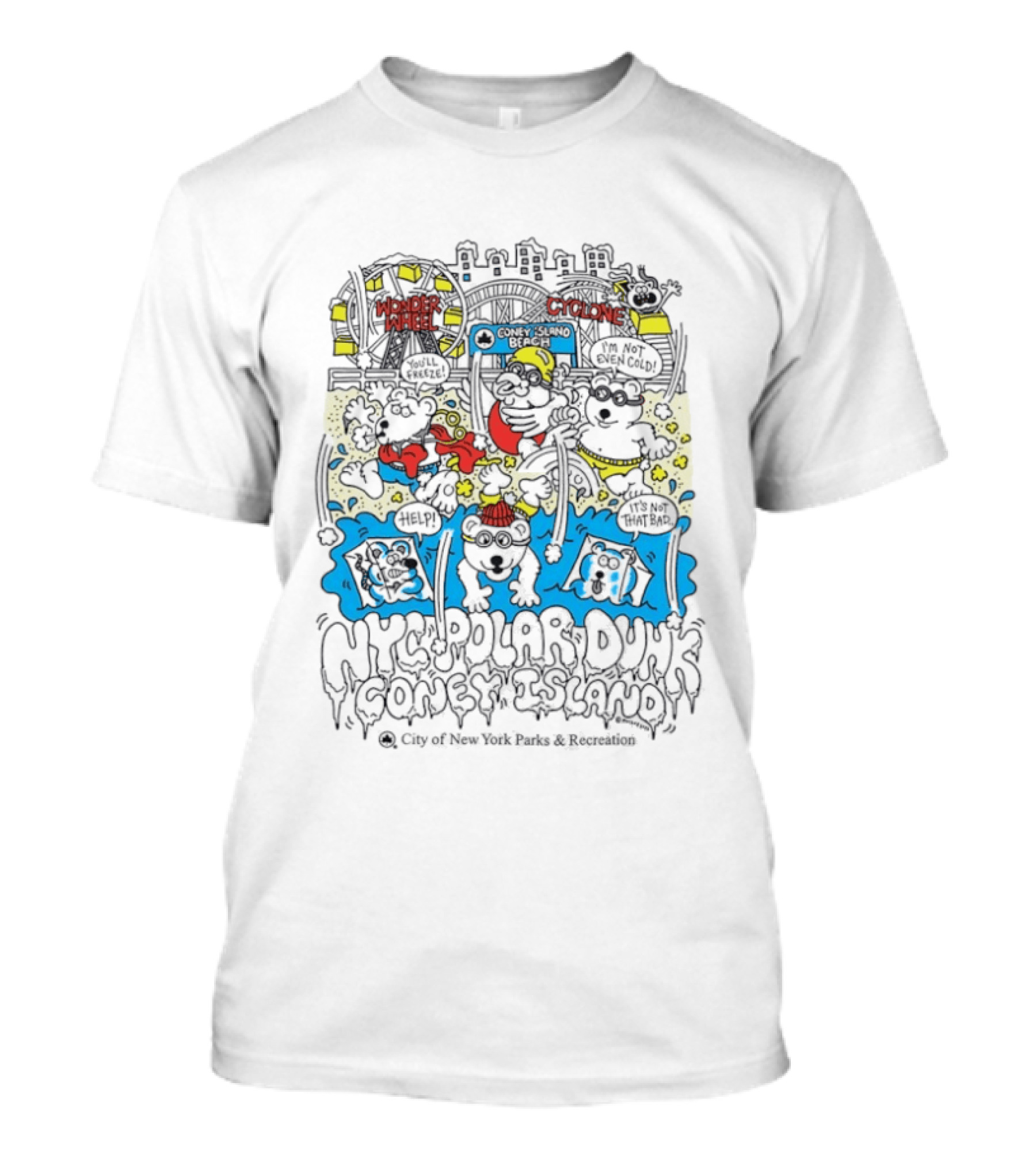NYC Polar Dunk Coney Island Wonder Wheel Cyclone T-Shirt