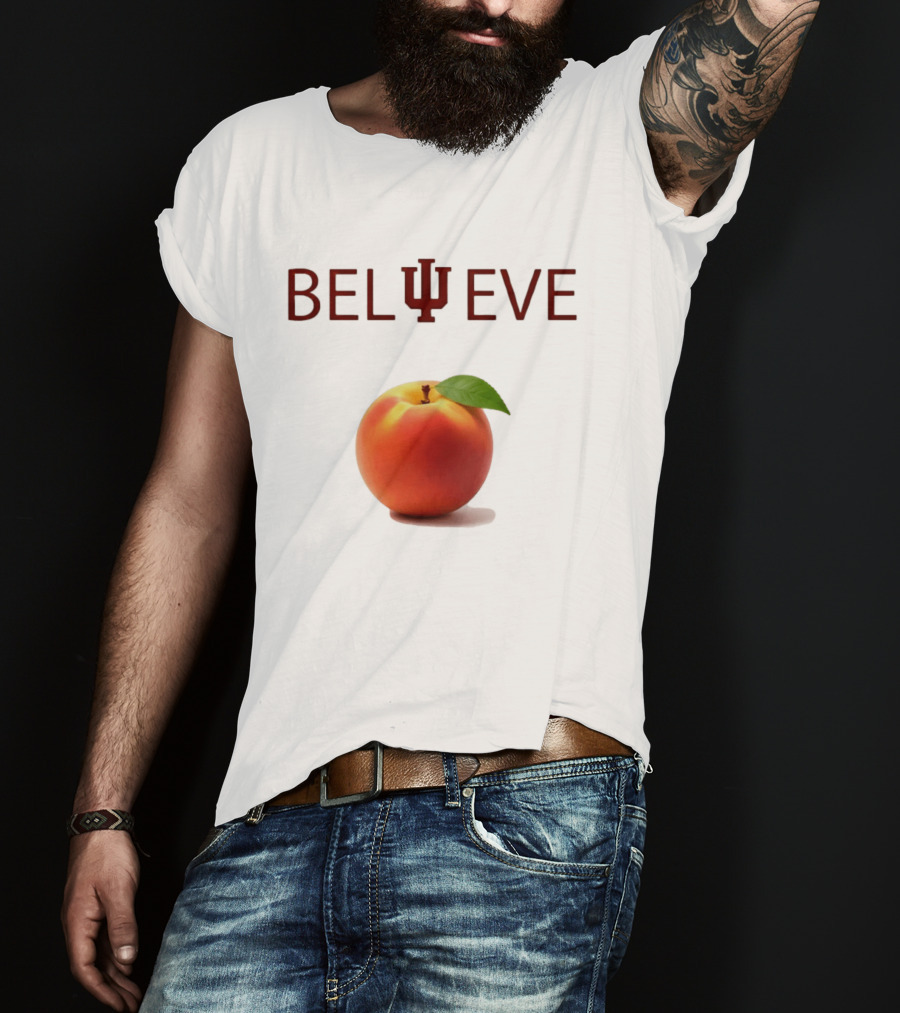 Believe Indiana Hoosiers Football Peach T-Shirt