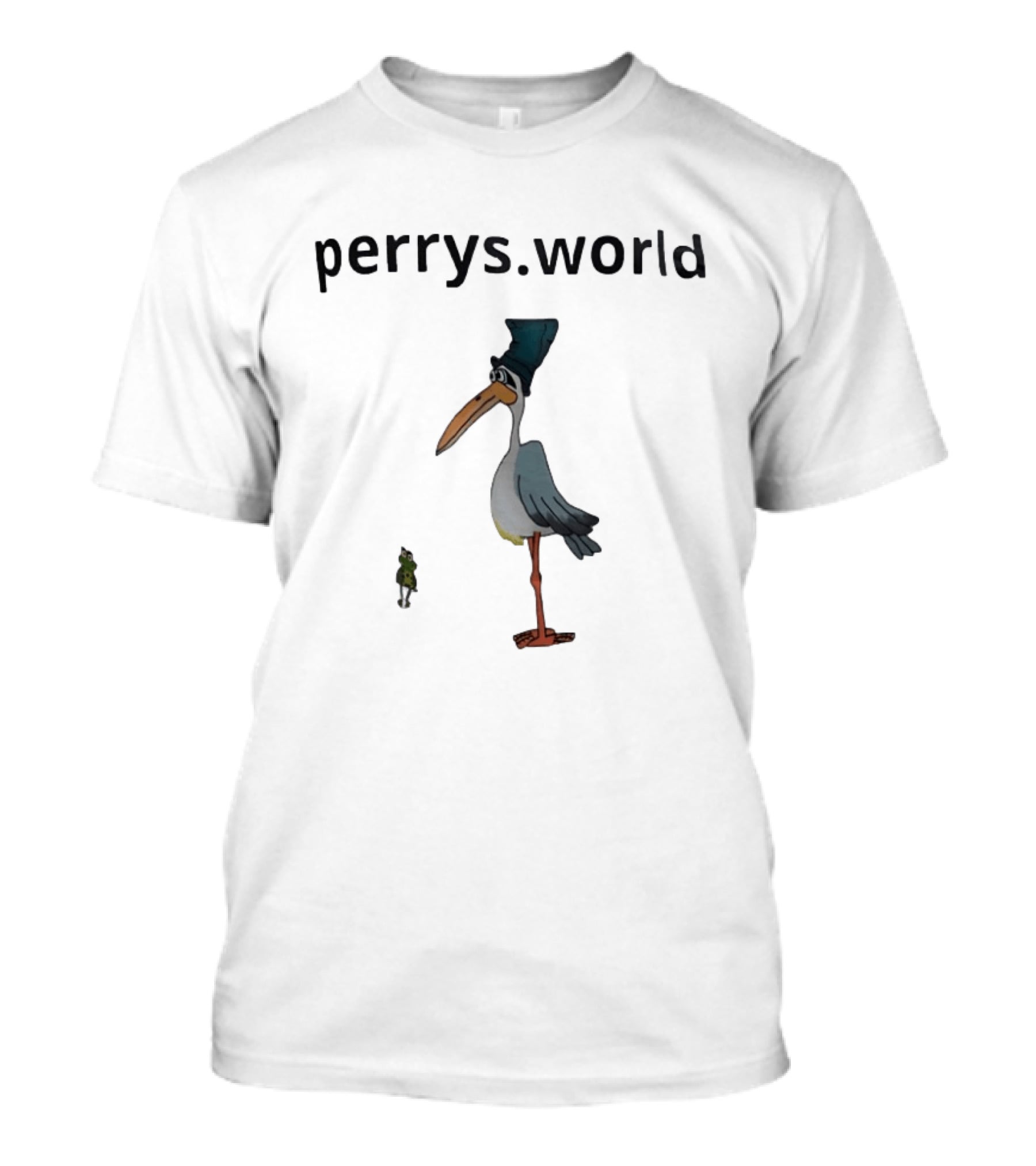 Perrys World Cartoon Bird And Frog T-Shirt