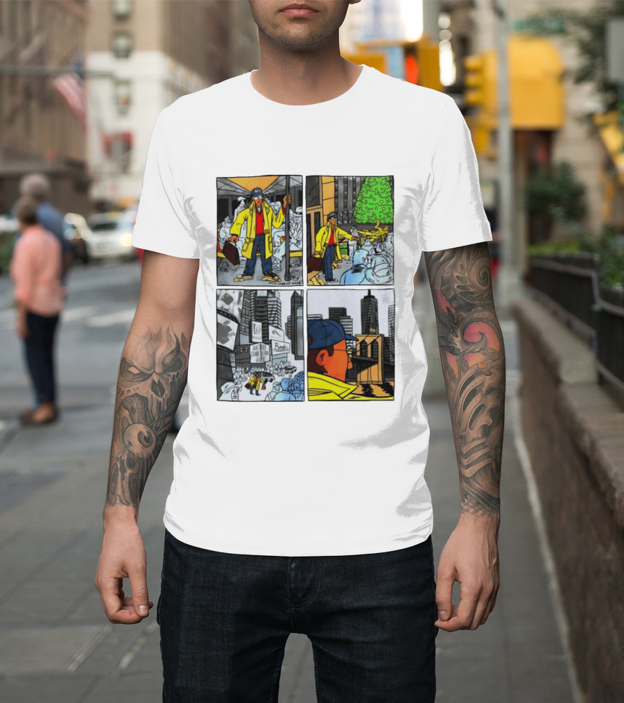 Holiday Comic Pocket NYC Urban Christmas Scenes T-Shirt