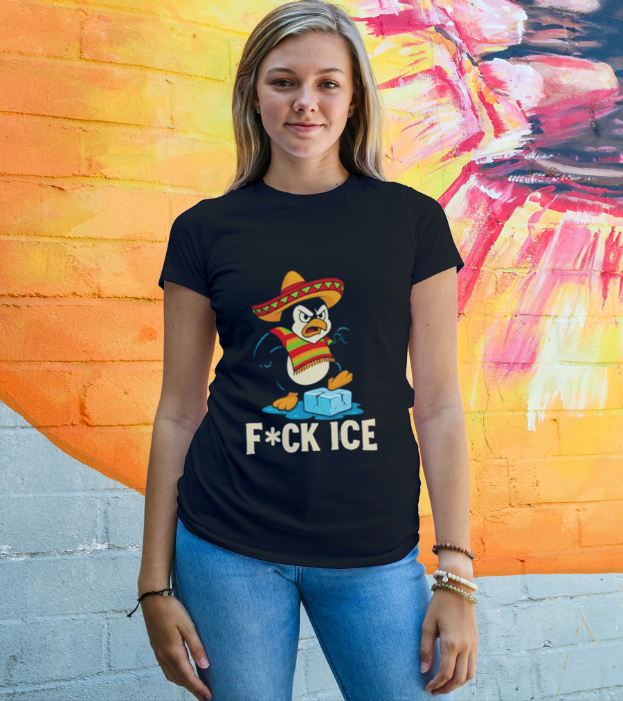 Angry Penguin Sombrero F*ck Ice T-Shirt