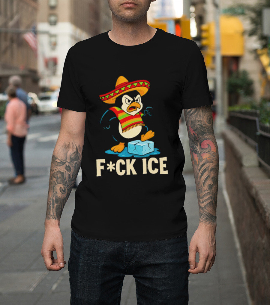 Angry Penguin Sombrero F*ck Ice T-Shirt