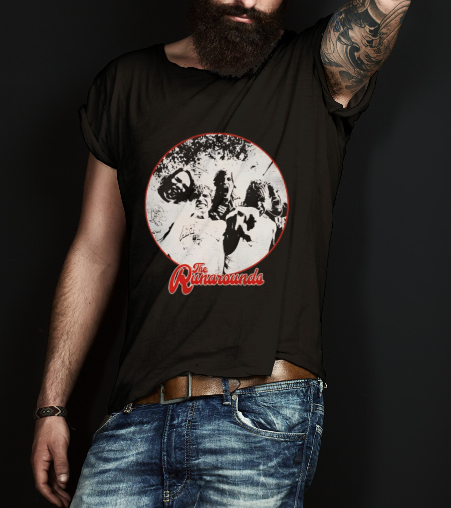 The Runarounds Band Black And White Circle Group Photo T-Shirt