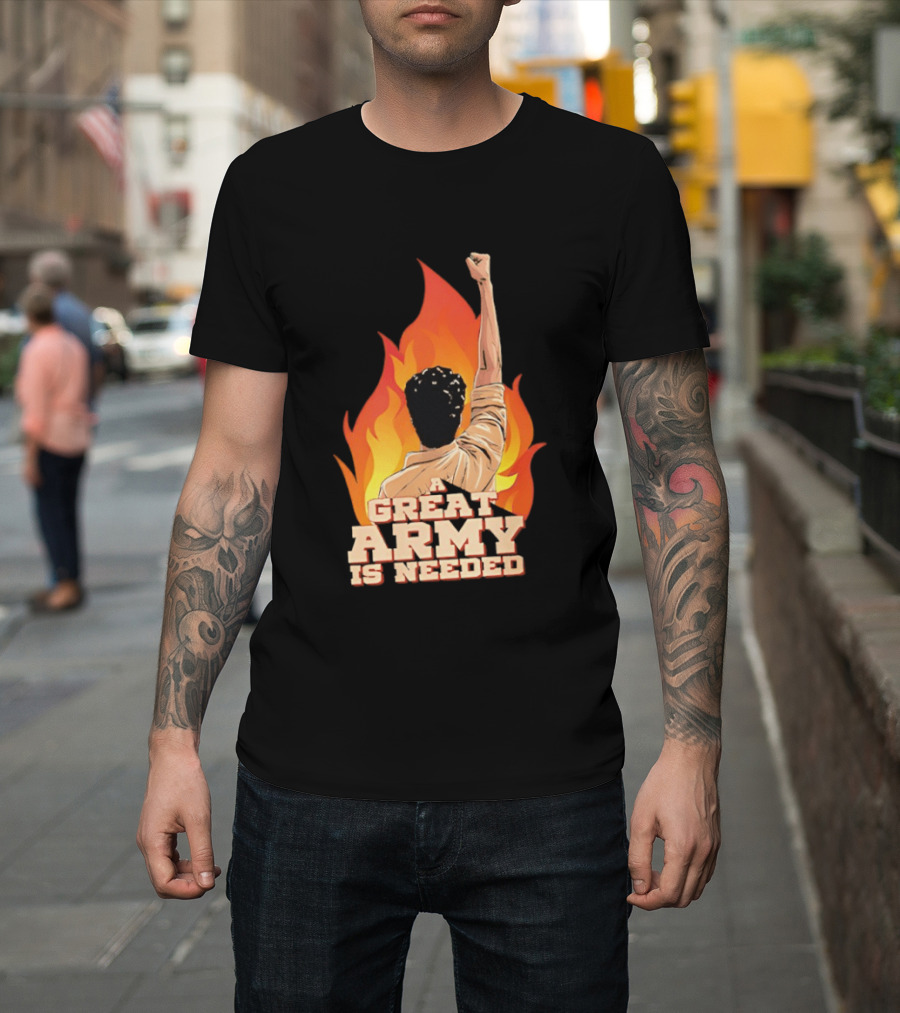 Parasakthi A Great Army Is Needed Raised Fist Flame T-Shirt