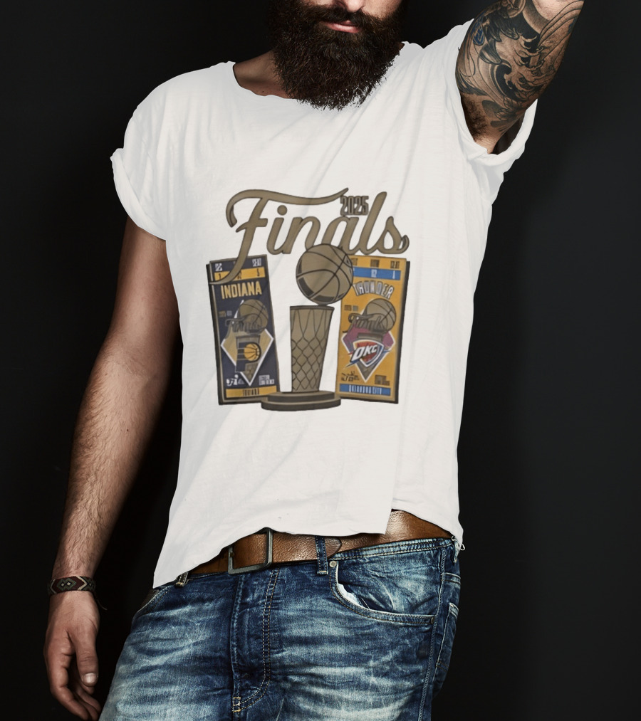 2025 Finals Indiana Pacers Vs Oklahoma City Thunder Tickets Stadium Basketball T-Shirt