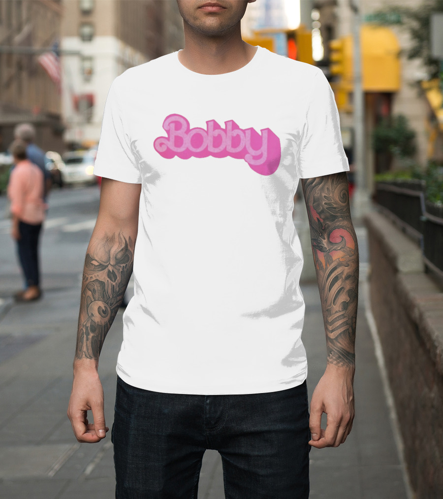 Bobby Pink Text Style Bob Weir Barbie Font T-Shirt