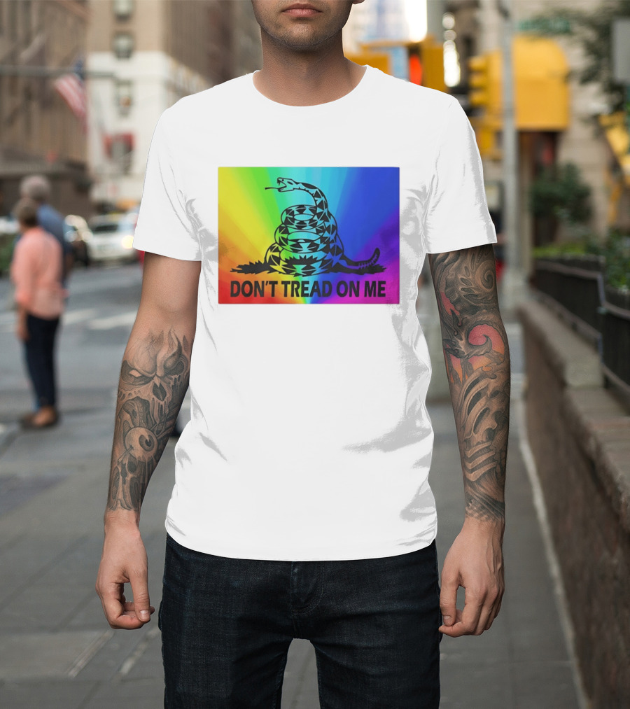 Rainbow Don't Tread On Me Snake T-Shirt