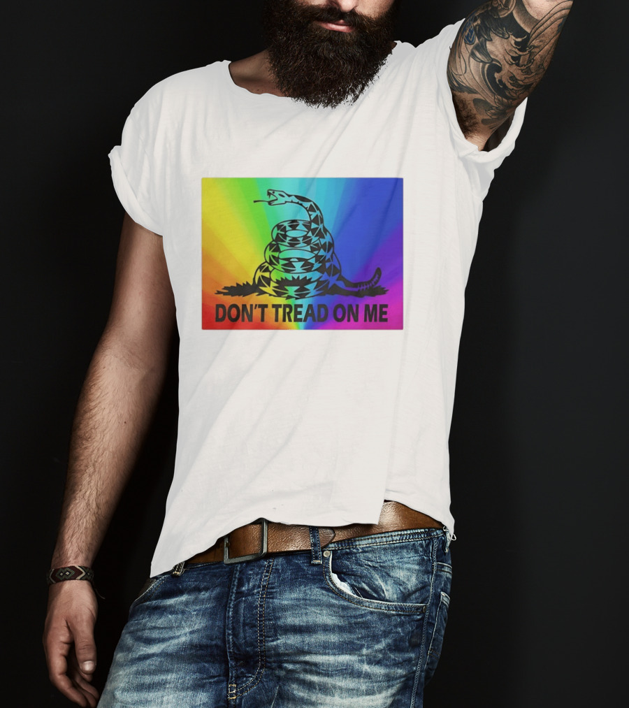 Rainbow Don't Tread On Me Snake T-Shirt