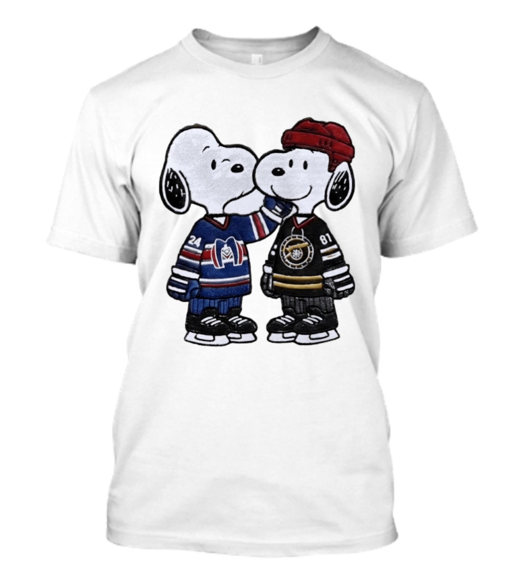 Snoopy Shane Hollander Kissing Ilya Rozanov Hockey LGBT Peanuts Charlie Brown Ice Hockey Romance Cartoon T-Shirt
