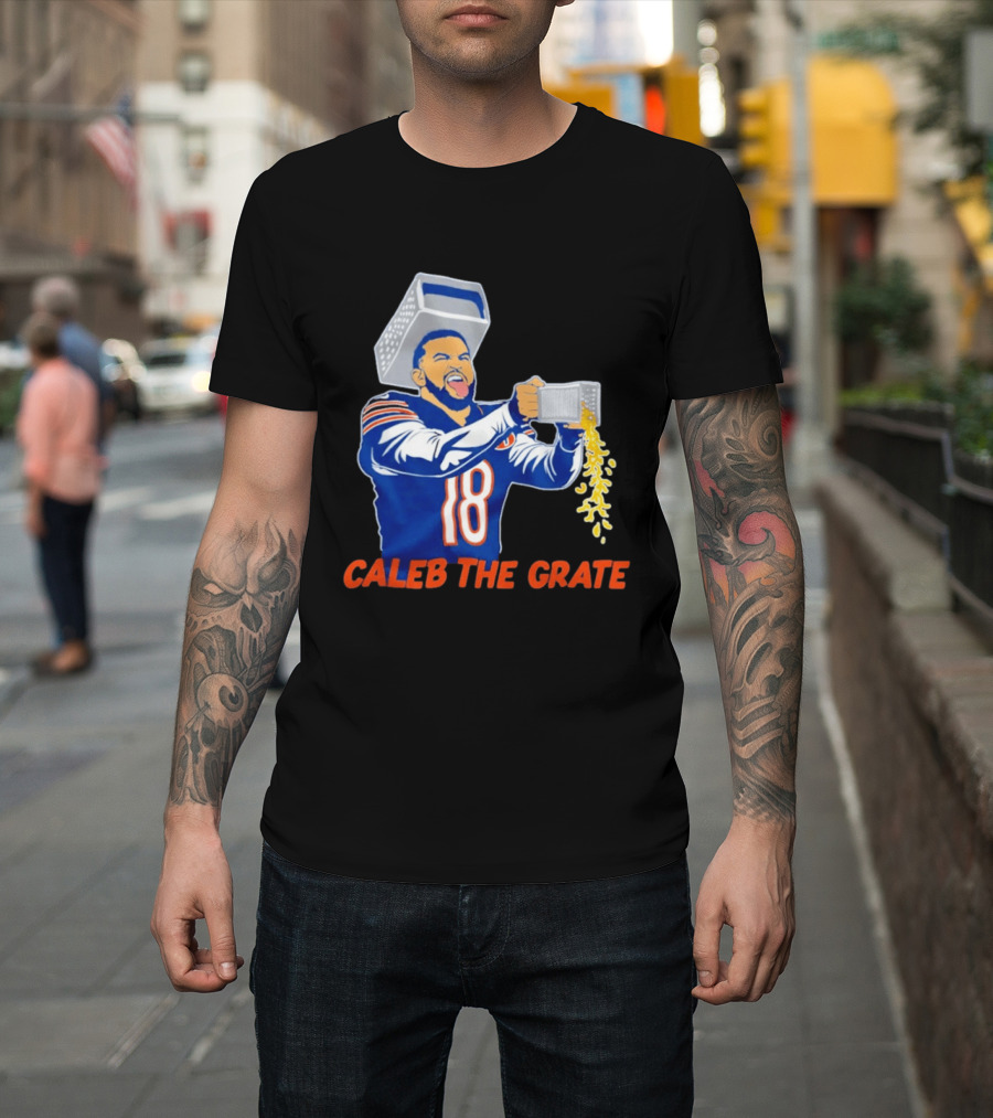 Caleb Williams Cheese Grater Caleb The Grate Chicago Football 18 T-Shirt