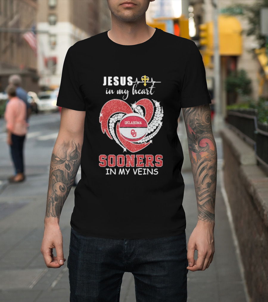 Jesus In My Heart Sooners In My Veins Oklahoma T-Shirt