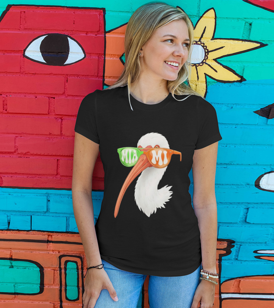 Miami White Ibis Sunglasses MIA MI T-Shirt