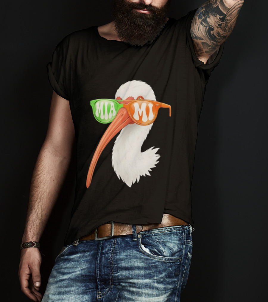 Miami White Ibis Sunglasses MIA MI T-Shirt