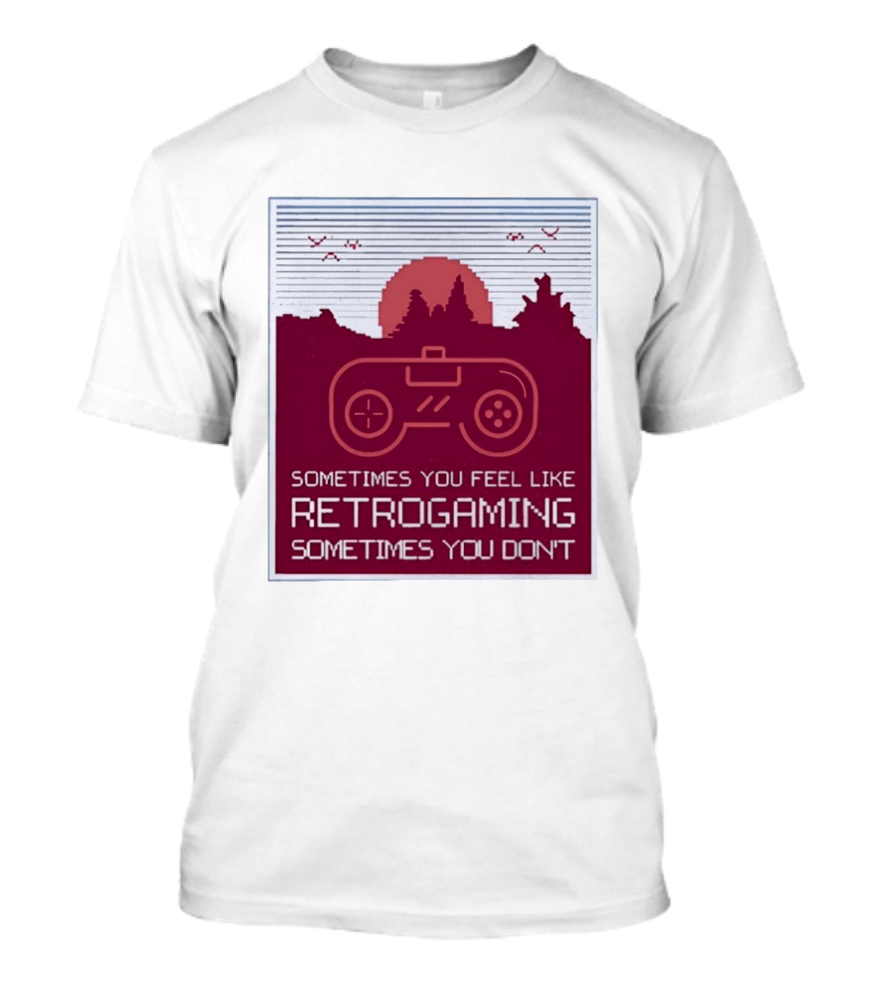 Sometimes You Feel Like Retrogaming Sometimes You Don't Controller Sunset Scene T-Shirt