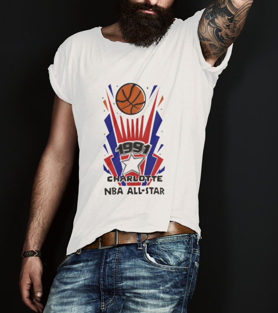 1991 Charlotte NBA All Star Basketball Event T-Shirt