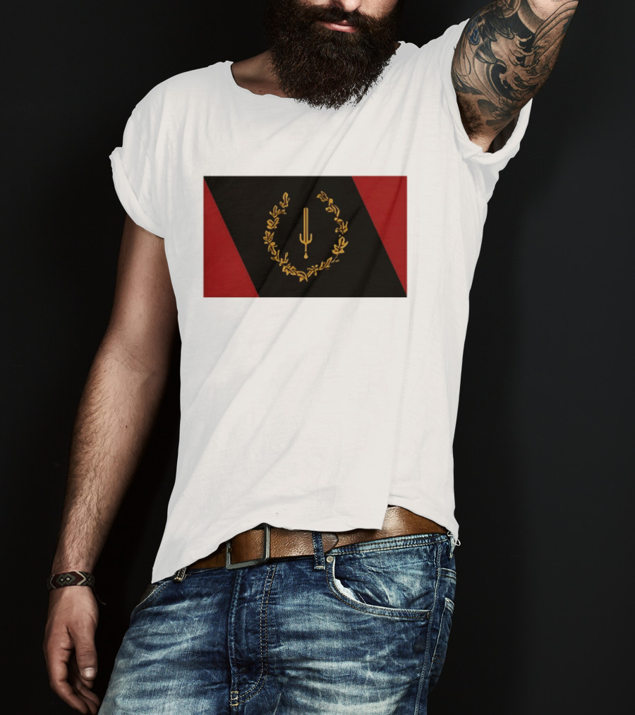 Black American Heritage Flag Laurel Wreath And Torch T-Shirt