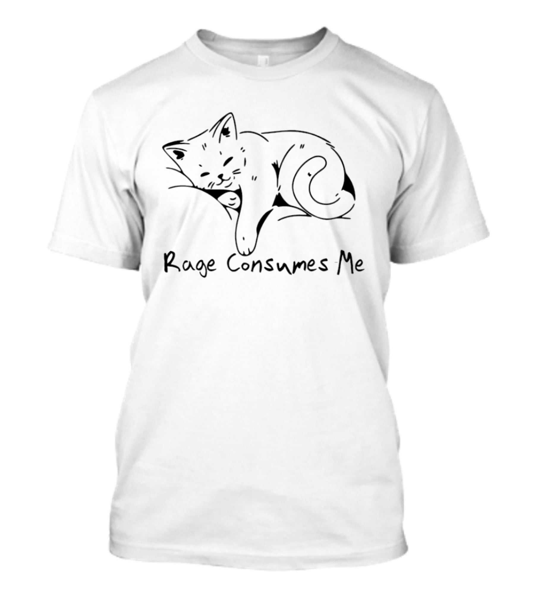 Rage Consumes Me Kitten Cat Cute Sleeping Feline T-Shirt