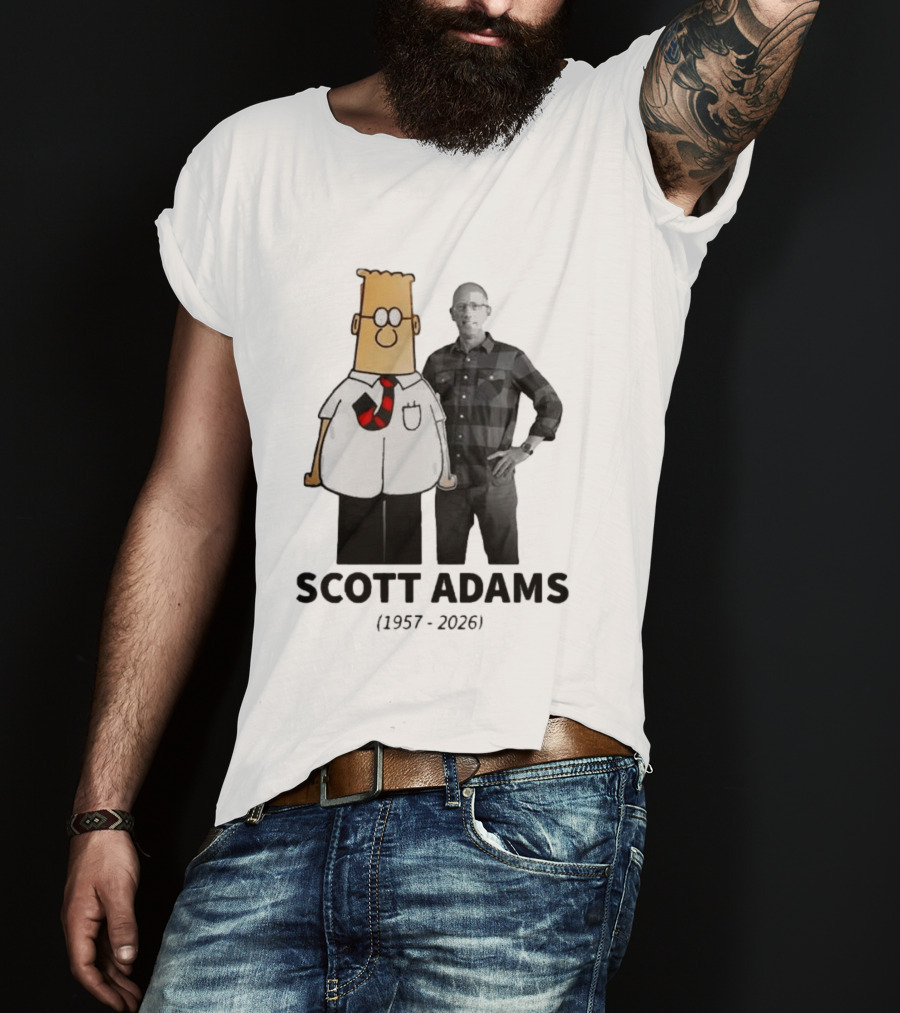 Scott Adams 1957 2026 Cartoon T-Shirt