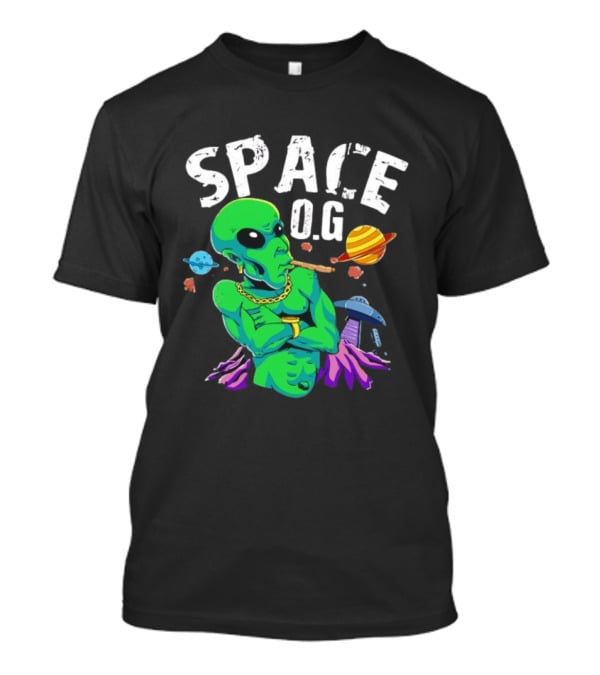 SPACE O.G. Alien Smoking Planets UFO Chain T-Shirt