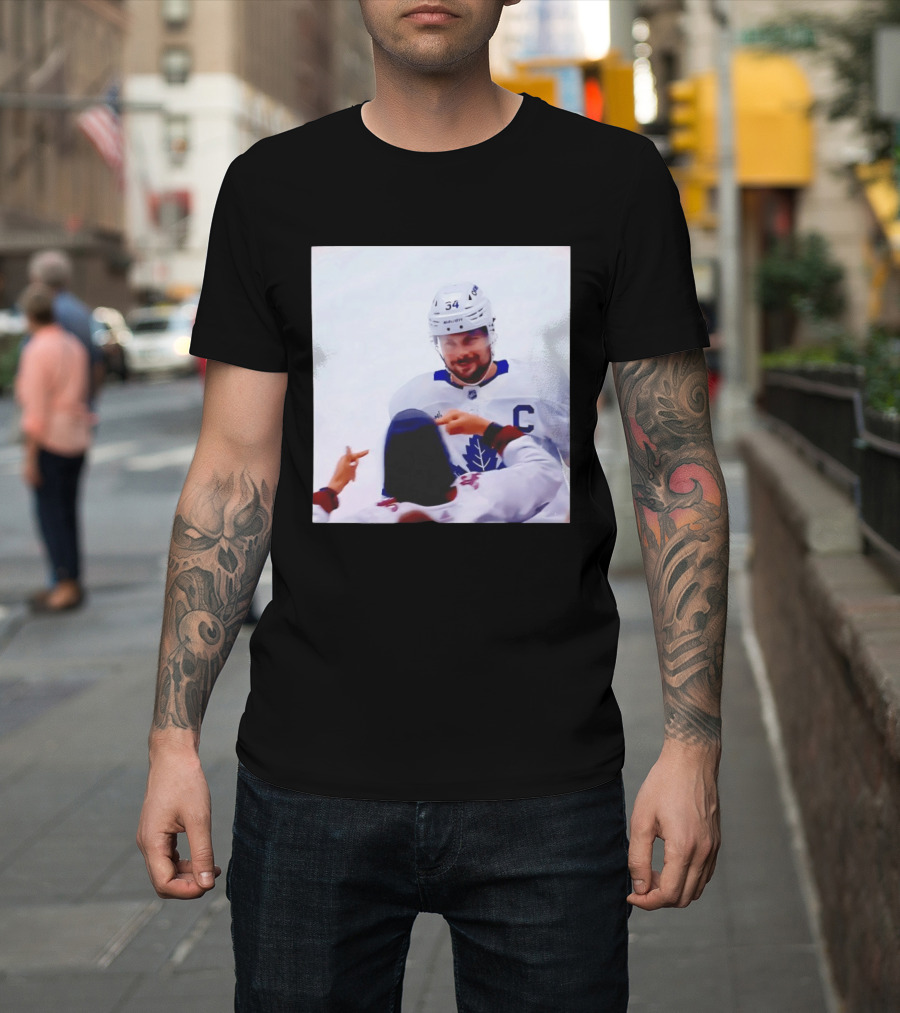 Auston Matthews Smirk Number 34 Maple Leafs Captain Ice Hockey Moment T-Shirt