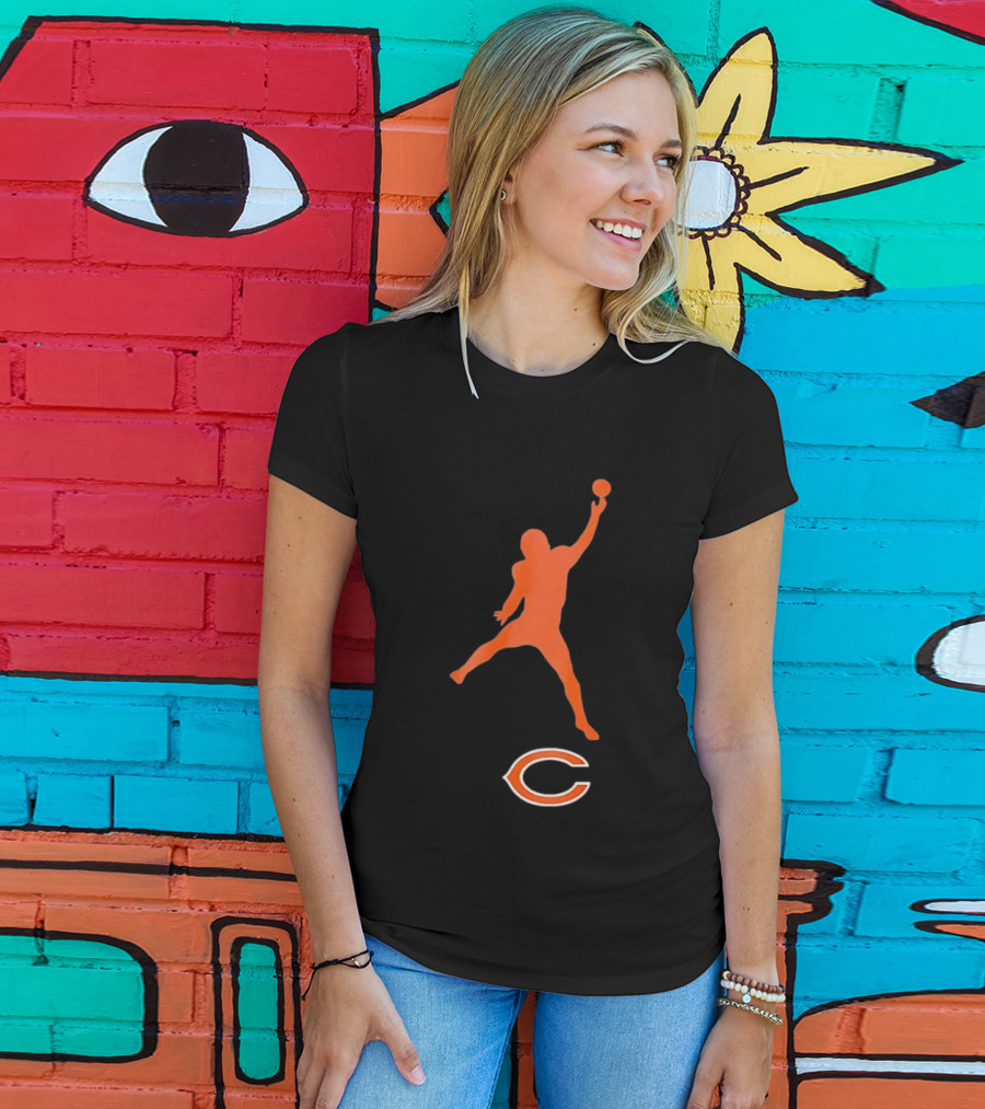 Caleb Williams The Iceman Chicago Jump Pass Football T-Shirt