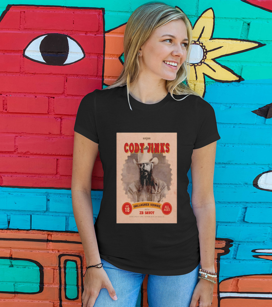 Cody Jinks San Diego Jan 18 2026 Gallagher Square With ZB Savoy T-Shirt