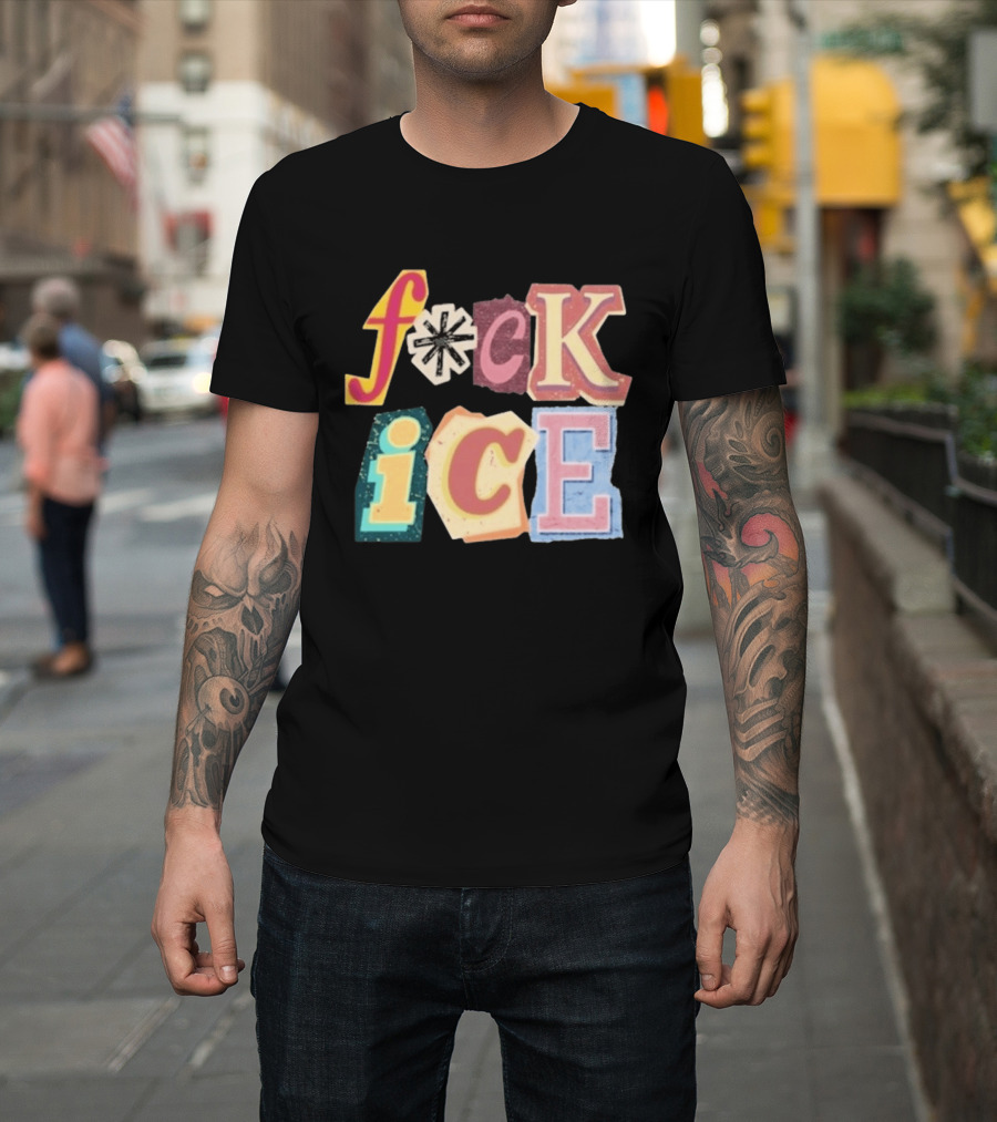 F*ck Ice Magazine Text Collage T-Shirt