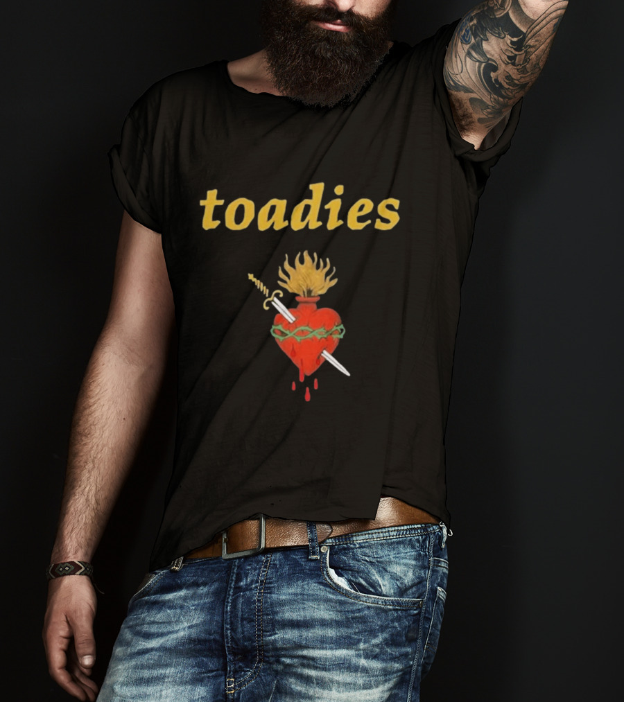 Toadies Sacred Heart Flaming Sword And Crown Of Thorns T-Shirt